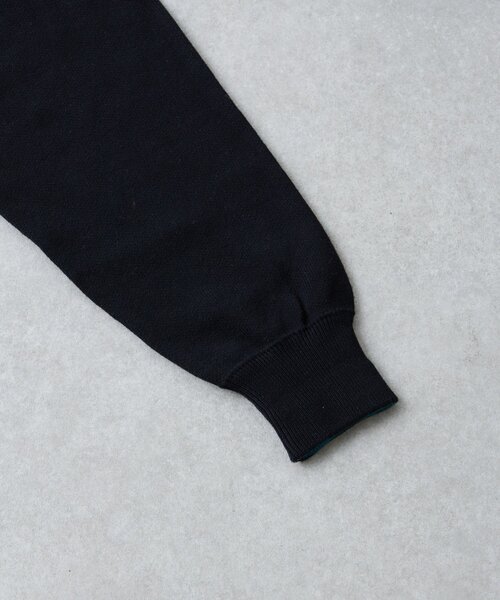 洗えるニット】ユニセックス/袖配色/ビックシルエットロンTeeライク