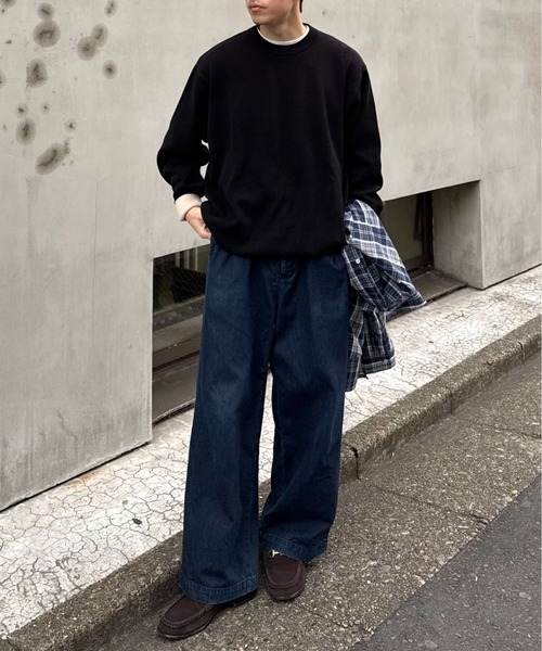 セール】【洗えるニット】ユニセックスビックシルエットロンTee