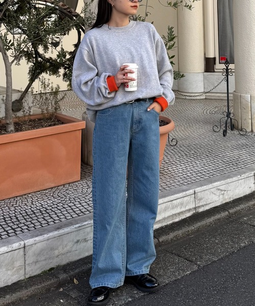 セール】【洗えるニット】ユニセックスビックシルエットロンTee