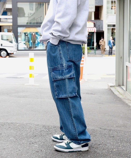 BACK NUMBER（バックナンバー）の「【BACK NUMBER】バギーカーゴデニム（デニムパンツ・メンズ・ライトインディゴブルー/ブラック・30inch/32inch/34inch/28inch）」の5枚目の写真