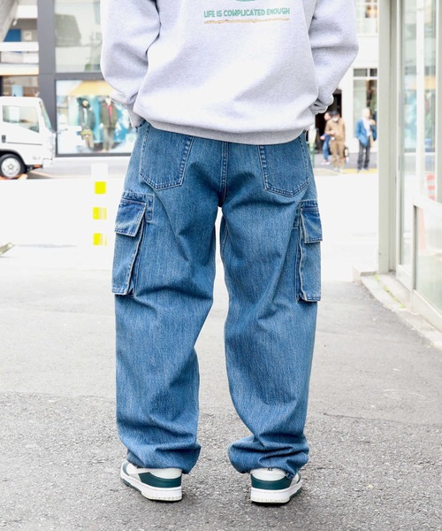BACK NUMBER（バックナンバー）の「【BACK NUMBER】バギーカーゴデニム（デニムパンツ・メンズ・ライトインディゴブルー/ブラック・30inch/32inch/34inch/28inch）」の6枚目の写真