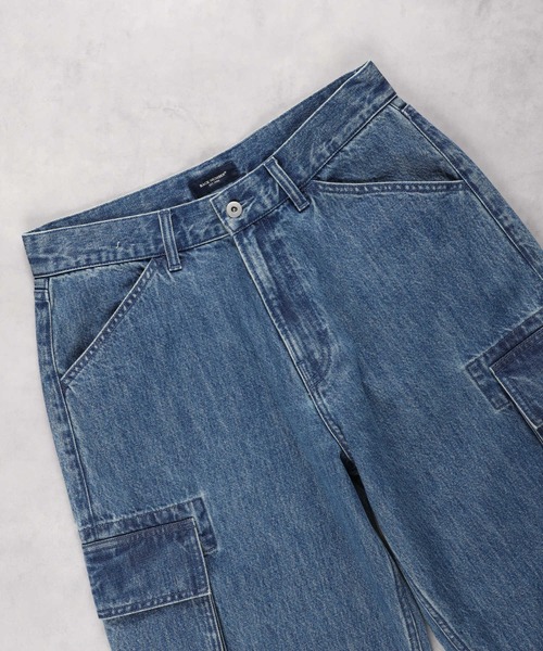 BACK NUMBER（バックナンバー）の「【BACK NUMBER】バギーカーゴデニム（デニムパンツ・メンズ・ライトインディゴブルー/ブラック・30inch/32inch/34inch/28inch）」の10枚目の写真