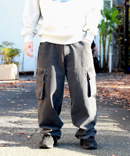 BACK NUMBER（バックナンバー）の「【BACK NUMBER】バギーカーゴデニム（デニムパンツ・メンズ・ライトインディゴブルー/ブラック・30inch/32inch/34inch/28inch）」の17枚目の写真