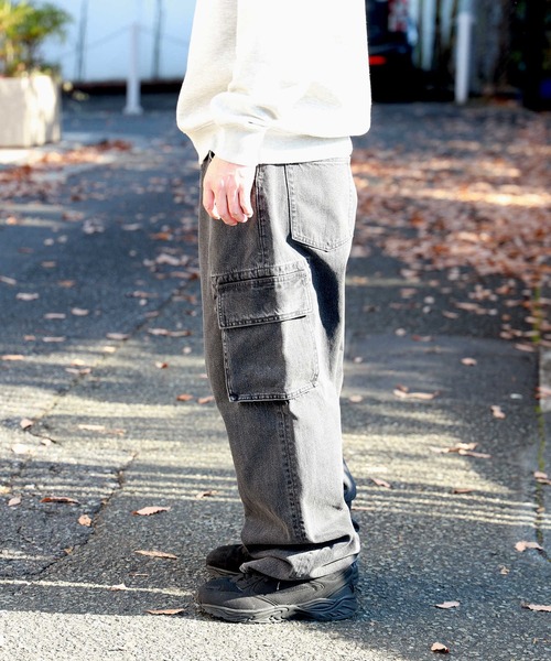 BACK NUMBER（バックナンバー）の「【BACK NUMBER】バギーカーゴデニム（デニムパンツ・メンズ・ライトインディゴブルー/ブラック・30inch/32inch/34inch/28inch）」の18枚目の写真