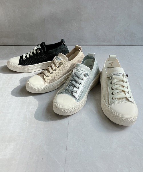 Noubel Voug Relax（ヌーベルヴォーグリラックス）の「厚底 やわらかニット スニーカー（スニーカー・レディース・ブラック/シルバー/シャンパン/ホワイト/ブラック×ブラック/ダークブラウン・22.5cm/23cm/23.5cm/24cm/24.5cm/25cm）」の7枚目の写真