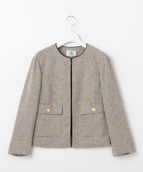 J.PRESS Ladies(J.プレス レディス)の「【洗える】Calameraリングメッシュ ジャケット(ノーカラージャケット・レディース・ブラック系5/ブラウン系5・XXS/XS/S)」の9枚目の写真