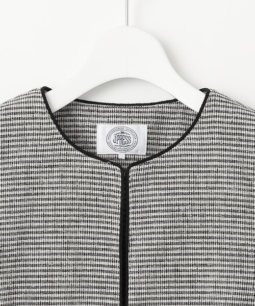 J.PRESS Ladies(J.プレス レディス)の「【洗える】Calameraリングメッシュ ジャケット(ノーカラージャケット・レディース・ブラック系5/ブラウン系5・XXS/XS/S)」の12枚目の写真