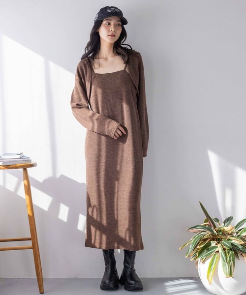 LOWRYS FARM（ローリーズファーム）の「サカリバボレロ２Ｐキャミワンピース　288516（ワンピース・レディース・ブラウン/ブルー/ブラック・FREE）」の4枚目の写真