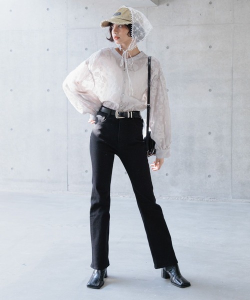 PAGEBOY(ページボーイ)の「2WAYレースアップブラウス(シャツ/ブラウス・レディース・ブラック/アイボリー/グレー系その他/グリーン系その他・FREE)」の19枚目の写真