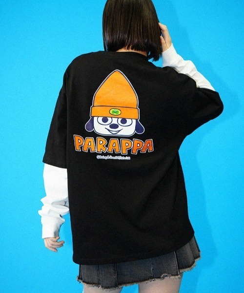 L.H.P（エルエイチピー）の「Parappa The Rapper/パラッパラッパー/胸ロゴワッペン刺繍フェイクレイヤードロンTEE（Tシャツ/カットソー・レディース・ブラック/グレー/オレンジ・M/L）」の8枚目の写真