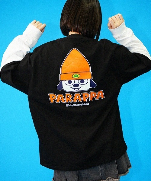 L.H.P（エルエイチピー）の「Parappa The Rapper/パラッパラッパー/胸ロゴワッペン刺繍フェイクレイヤードロンTEE（Tシャツ/カットソー・レディース・ブラック/グレー/オレンジ・M/L）」の9枚目の写真
