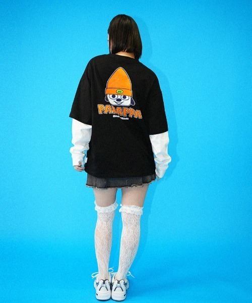 L.H.P（エルエイチピー）の「Parappa The Rapper/パラッパラッパー/胸ロゴワッペン刺繍フェイクレイヤードロンTEE（Tシャツ/カットソー・レディース・ブラック/グレー/オレンジ・M/L）」の10枚目の写真