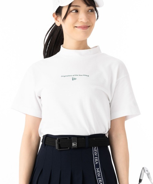 NEW ERA(ニューエラ)の「ニューエラレディースゴルフ 半袖ミッドネックTシャツ 吸汗速乾 UVカット(ポロシャツ・レディース・ホワイト/ブラック・M/L/S)」の2枚目の写真