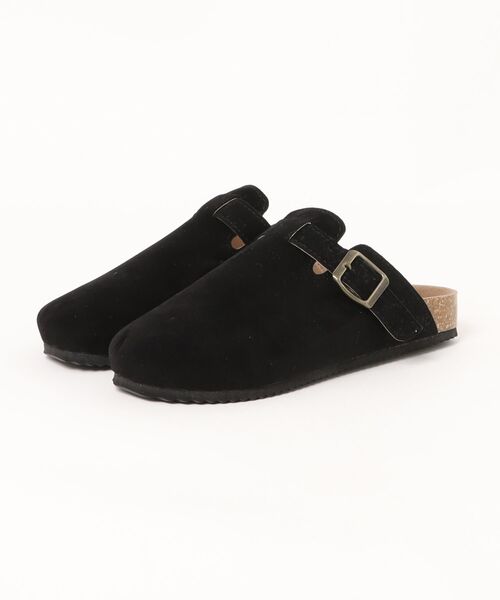 セール】サボサンダル スエードタッチ ベルト クロッグサンダル