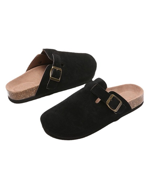 セール】サボサンダル スエードタッチ ベルト クロッグサンダル
