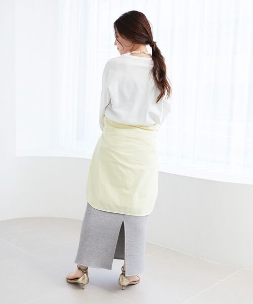 le.coeur blanc（ルクールブラン）の「メッセージロゴロングTシャツ（Tシャツ/カットソー・レディース・グレー/オフホワイト・38）」の5枚目の写真