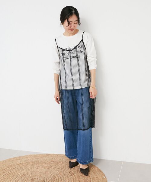 le.coeur blanc（ルクールブラン）の「メッセージロゴロングTシャツ（Tシャツ/カットソー・レディース・グレー/オフホワイト・38）」の10枚目の写真