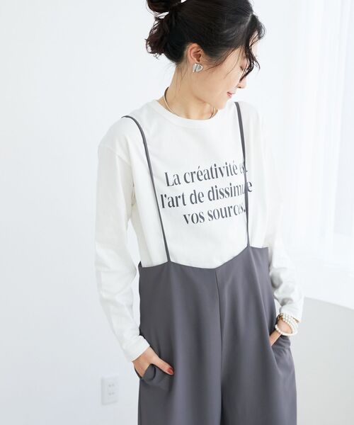 le.coeur blanc（ルクールブラン）の「メッセージロゴロングTシャツ（Tシャツ/カットソー・レディース・グレー/オフホワイト・38）」の14枚目の写真