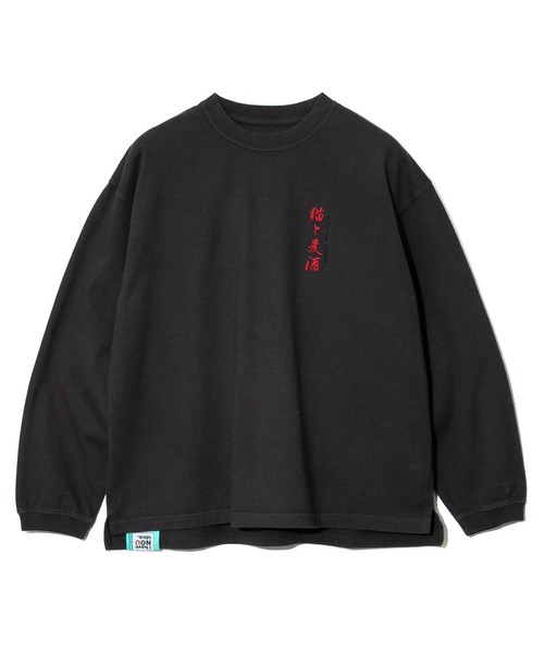 売れ筋商品|||go slow caravan ゴースローキャラバン メランジェ G/D 猫と麦酒 ロングスリーブ BIG TEE 送料無料 アウトドア キャンプ ユニセックス 長袖 コットン メランジェ G/D 猫と麦酒 ロングスリーブ BIG TEE（Tシャツ