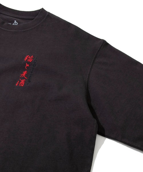 go slow caravan(ゴースローキャラバン)の「メランジェ G/D 猫と麦酒 ロングスリーブ BIG TEE(Tシャツ/カットソー・メンズ・ブラック/ライトグレー・X-LARGE/LARGE/MEDIUM)」の6枚目の写真