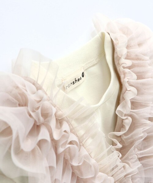 BRANSHES（ブランシェス）の「チュールビスチェ×長袖Ｔシャツ トップスセット（Tシャツ/カットソー・キッズ・ピンク/グレー・90/100/110/120/80/130/140/150）」の7枚目の写真