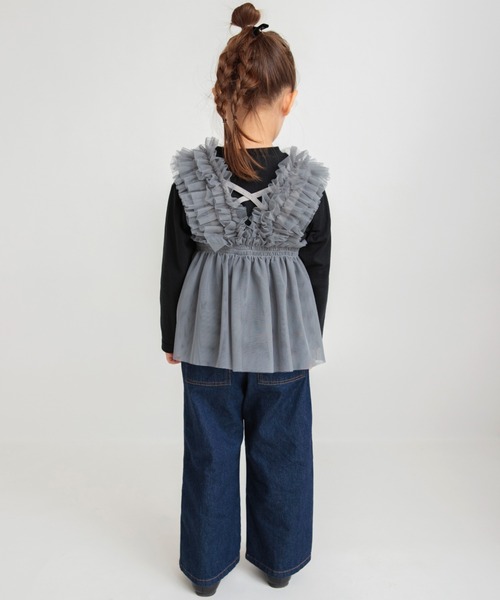 BRANSHES（ブランシェス）の「チュールビスチェ×長袖Ｔシャツ トップスセット（Tシャツ/カットソー・キッズ・ピンク/グレー・90/100/110/120/80/130/140/150）」の20枚目の写真