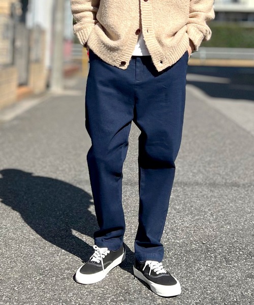 BEATJIVE(ビートジャイブ)の「デニムパンツ ワイド テーパードパンツ タック入り キレイめ デニムスラックス ジーンズ メンズ(デニムパンツ・メンズ・インディゴブルー/ブラック・3/2)」の17枚目の写真