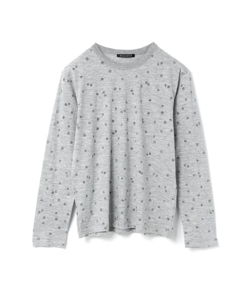 mizuiroind(ミズイロインド)の「mizuiro ind バーンアウトドットプリントロンT(Tシャツ/カットソー・レディース・グレー/オフホワイト/ブラック・FREE)」の3枚目の写真