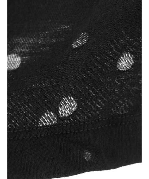 【ミズイロインド】　ブラウン　　ドット　メッシュ　ロンT mizuiro ind ミズイロインド メッシュドットクルーネックプル