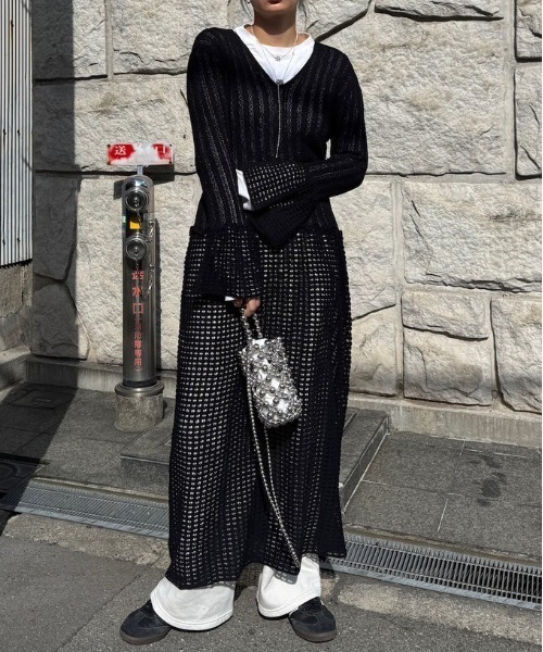 LADY CROCHET KNIT DRESS（ワンピース）｜Ameri（アメリ）の