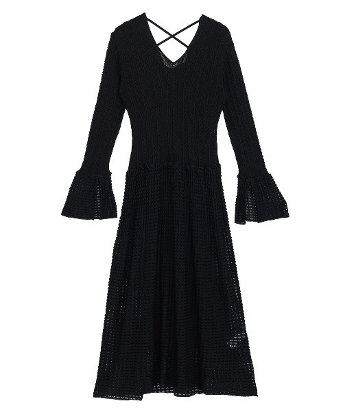 ワンピース Ameri LACE LIKE LONG KNIT DRESS AMERI LACE LIKE LONG KNIT DRESS