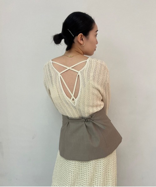【AMERI VINTAGE LADY CROCHET KNIT DRESS セール】LADY CROCHET KNIT DRESS（ワンピース）｜Ameri（アメリ