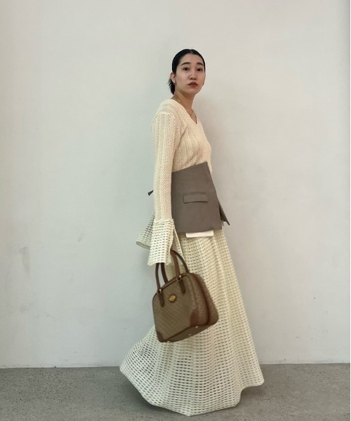 セール】LADY CROCHET KNIT DRESS（ワンピース）｜Ameri（アメリ