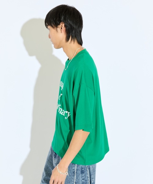 Lui's（ルイス）の「【Neucon/ニューコン】メッセージグラフィッククロップドBIGT（Tシャツ/カットソー・メンズ・ブラック/グリーン/ホワイト・FREE）」の15枚目の写真
