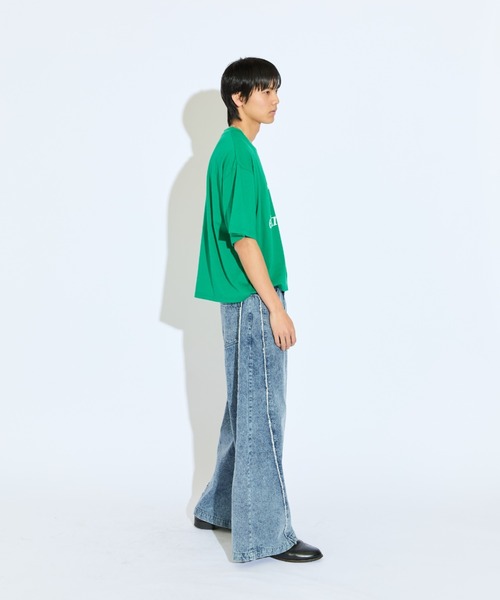 Lui's（ルイス）の「【Neucon/ニューコン】メッセージグラフィッククロップドBIGT（Tシャツ/カットソー・メンズ・ブラック/グリーン/ホワイト・FREE）」の16枚目の写真