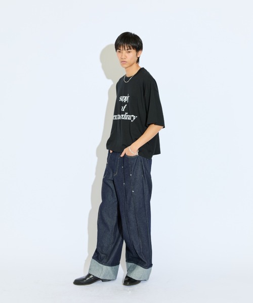 Lui's（ルイス）の「【Neucon/ニューコン】メッセージグラフィッククロップドBIGT（Tシャツ/カットソー・メンズ・ブラック/グリーン/ホワイト・FREE）」の11枚目の写真