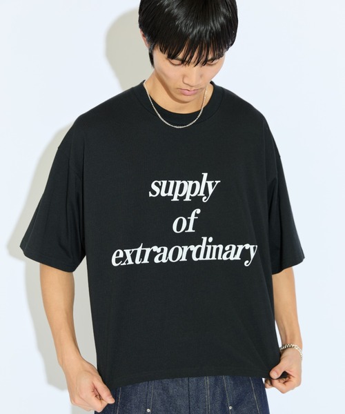 Lui's（ルイス）の「【Neucon/ニューコン】メッセージグラフィッククロップドBIGT（Tシャツ/カットソー・メンズ・ブラック/グリーン/ホワイト・FREE）」の10枚目の写真