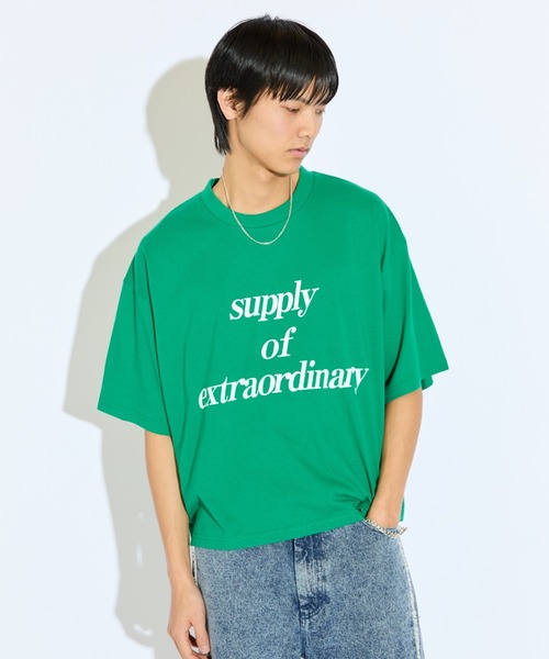 Lui's（ルイス）の「【Neucon/ニューコン】メッセージグラフィッククロップドBIGT（Tシャツ/カットソー・メンズ・ブラック/グリーン/ホワイト・FREE）」の13枚目の写真