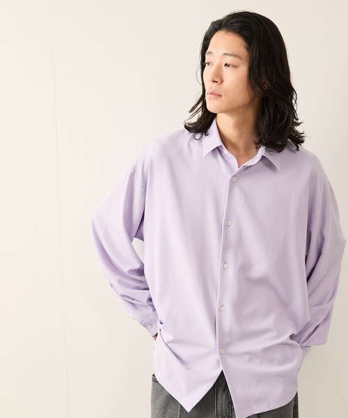 JUNRED(ジュンレッド)の「バルーンスリーブオーバーシャツ(シャツ/ブラウス・メンズ・ホワイト/パープル/サックスブルー・S/M/L)」の1枚目の写真