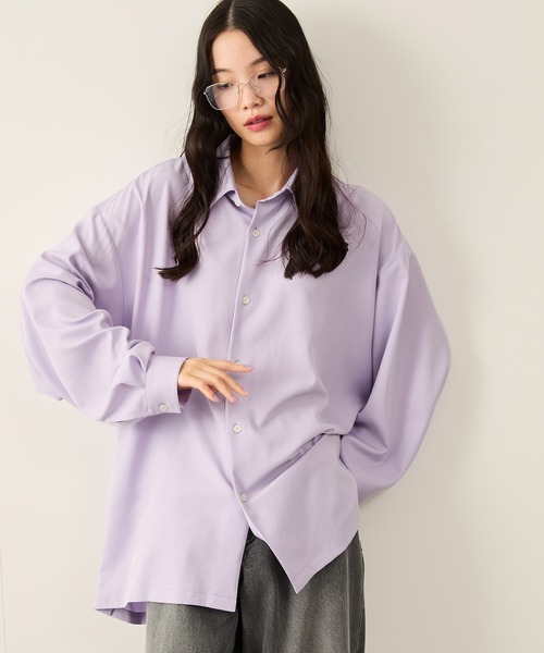 JUNRED(ジュンレッド)の「バルーンスリーブオーバーシャツ(シャツ/ブラウス・メンズ・ホワイト/パープル/サックスブルー・S/M/L)」の10枚目の写真