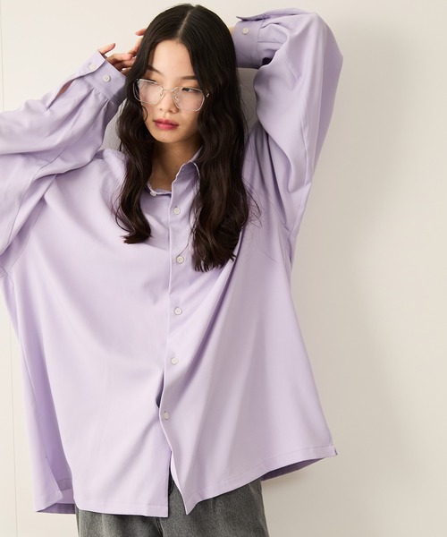 JUNRED(ジュンレッド)の「バルーンスリーブオーバーシャツ(シャツ/ブラウス・メンズ・ホワイト/パープル/サックスブルー・S/M/L)」の11枚目の写真