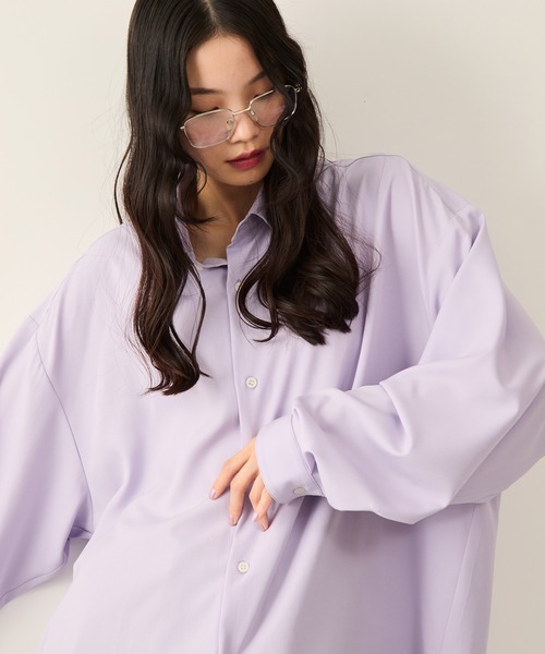 JUNRED(ジュンレッド)の「バルーンスリーブオーバーシャツ(シャツ/ブラウス・メンズ・ホワイト/パープル/サックスブルー・S/M/L)」の13枚目の写真