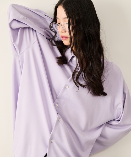 JUNRED(ジュンレッド)の「バルーンスリーブオーバーシャツ(シャツ/ブラウス・メンズ・ホワイト/パープル/サックスブルー・S/M/L)」の14枚目の写真