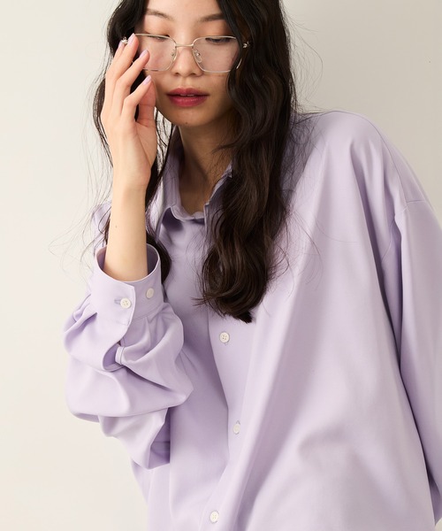 JUNRED(ジュンレッド)の「バルーンスリーブオーバーシャツ(シャツ/ブラウス・メンズ・ホワイト/パープル/サックスブルー・S/M/L)」の15枚目の写真