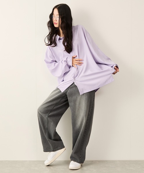 JUNRED(ジュンレッド)の「バルーンスリーブオーバーシャツ(シャツ/ブラウス・メンズ・ホワイト/パープル/サックスブルー・S/M/L)」の16枚目の写真