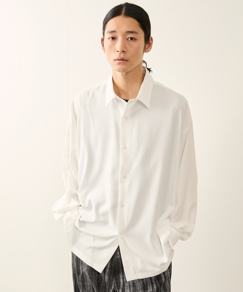 JUNRED(ジュンレッド)の「バルーンスリーブオーバーシャツ(シャツ/ブラウス・メンズ・ホワイト/パープル/サックスブルー・S/M/L)」の6枚目の写真