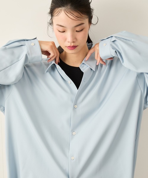 JUNRED(ジュンレッド)の「バルーンスリーブオーバーシャツ(シャツ/ブラウス・メンズ・ホワイト/パープル/サックスブルー・S/M/L)」の20枚目の写真
