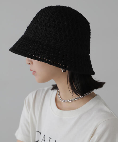 FREE'S MART(フリーズマート)の「◇クロシェハット(ハット・レディース・ベージュ/ブラック・フリ-)」の9枚目の写真