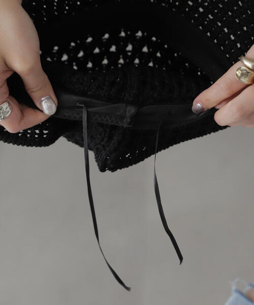 FREE'S MART(フリーズマート)の「◇クロシェハット(ハット・レディース・ベージュ/ブラック・フリ-)」の11枚目の写真