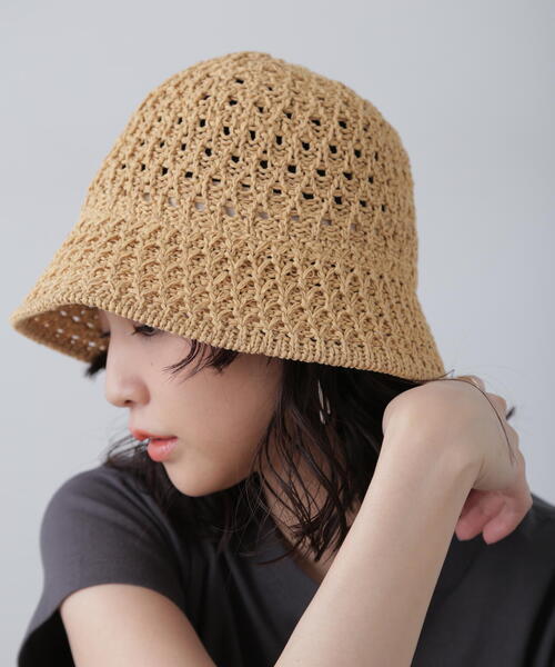 FREE'S MART(フリーズマート)の「◇クロシェハット(ハット・レディース・ベージュ/ブラック・フリ-)」の14枚目の写真